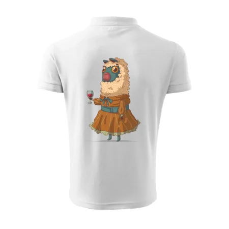 Alpaka s vínom žena