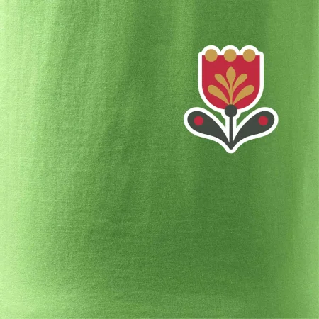 Folklór na prsníku tulipán