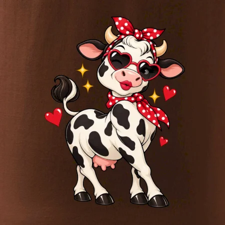 Retro krava so srdiečkami