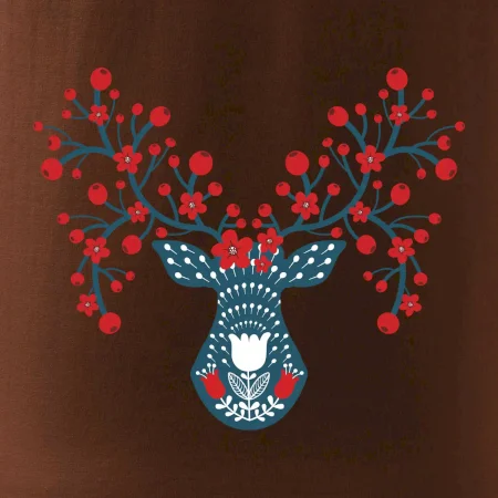 Folklór - jeleň s červenými plodmi