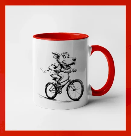 Pes na bicykli