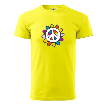 Peace symbol s kreslenou kvetinou