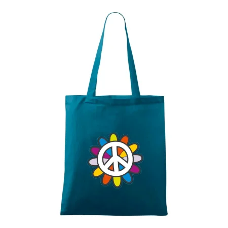 Peace symbol s kreslenou kvetinou