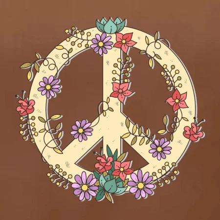 Peace symbol pieskový