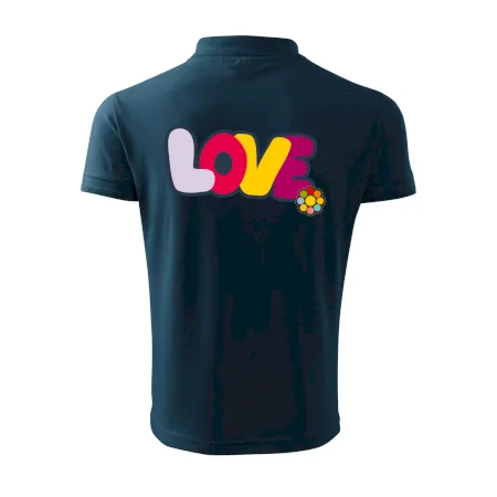 Love nápis s kvetinou