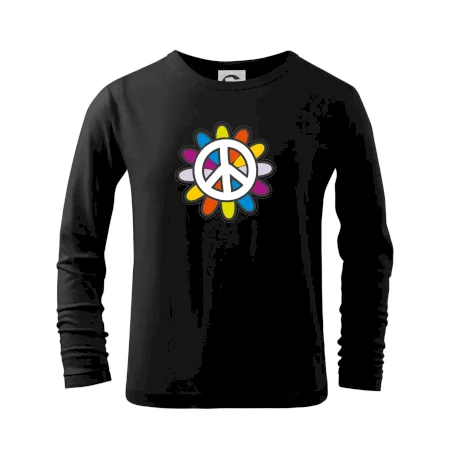 Peace symbol s kreslenou kvetinou