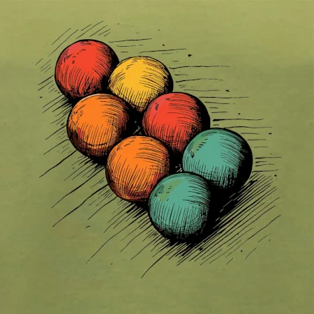 Petanque guľa kresba