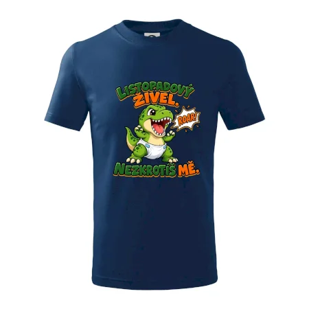 Novembrový živel zelený dinosaurus rex v plienke