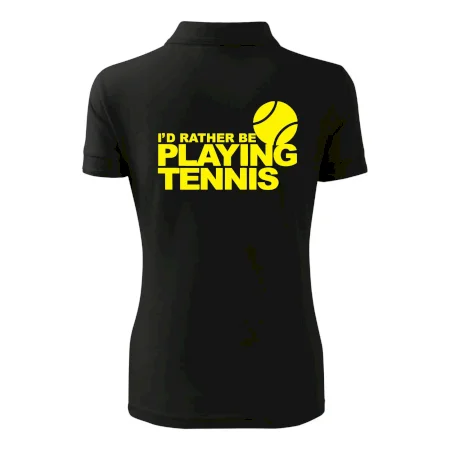 Playing tennis