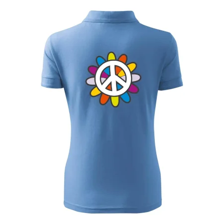 Peace symbol s kreslenou kvetinou