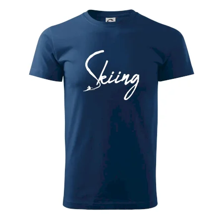 Skiing nápis lyžiar