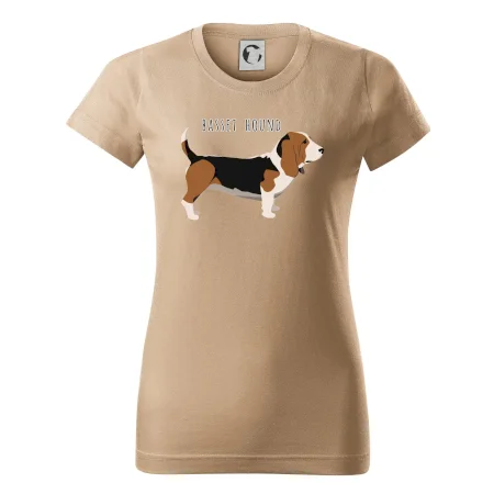 Basset hound pes s nápisom