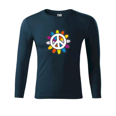 Peace symbol s kreslenou kvetinou