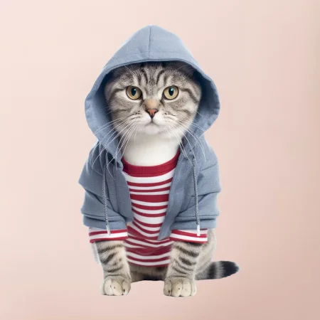 Mačka v pruhovanom triku