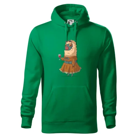 Alpaka s vínom žena