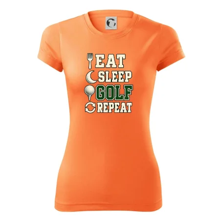 Eat sleep golf repeat typografie