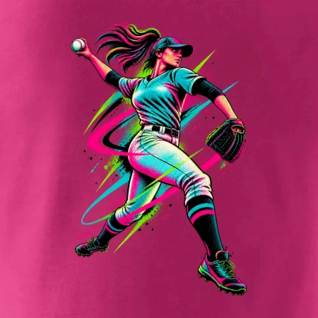Baseballová nadhazovačka neonový pop art