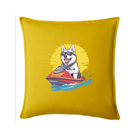 Husky na vodnom skútri
