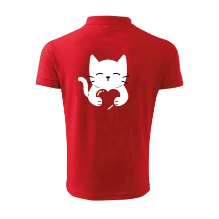 Mačka drží srdce