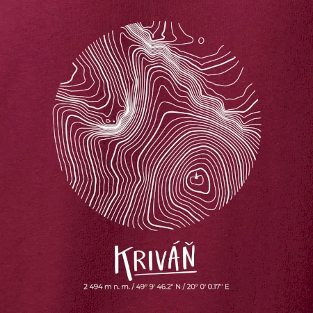 Kriváň - vrstevnice v kruhu