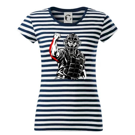 Baseballový rozhodčí signalizuje strike