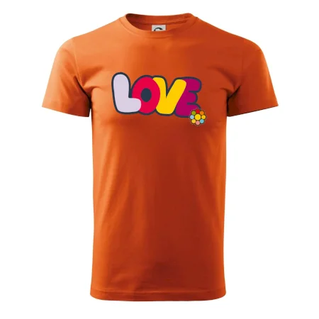Love nápis s kvetinou