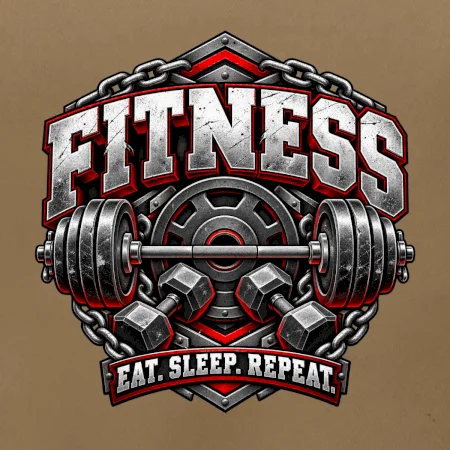 Fitness činka a závažia eat sleep repeat