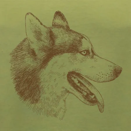 Husky - hlava z boku