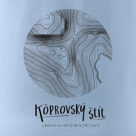 Kôprovský štít - vrstevnice v kruhu