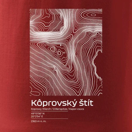 Kôprovský štít - vrstevnice v obdĺžniku