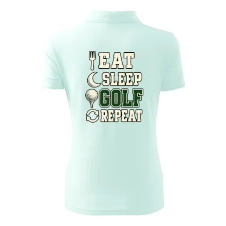 Eat sleep golf repeat typografie