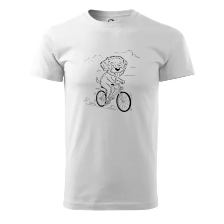 Lagotto romagnolo karikatúra na bicykli čierna