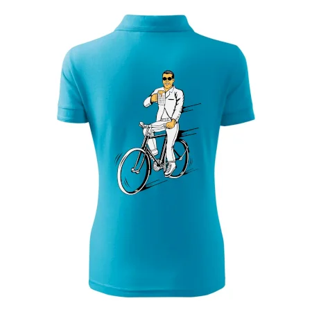Gentleman na bicykli s pivom