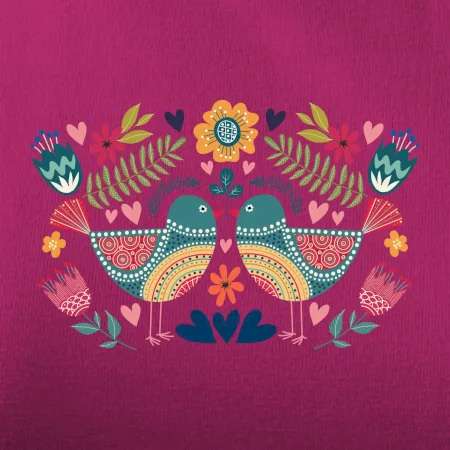 Folklór - dva farebné vtáčiky