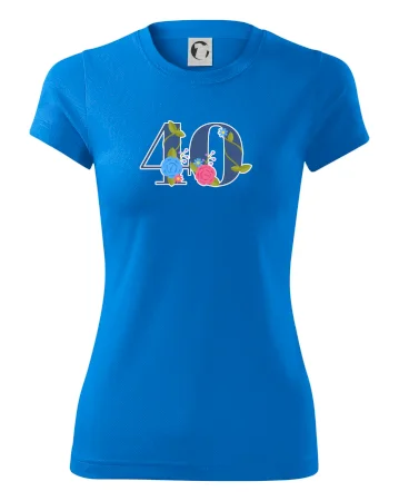 Kvetinové číslo kreslené - 40
