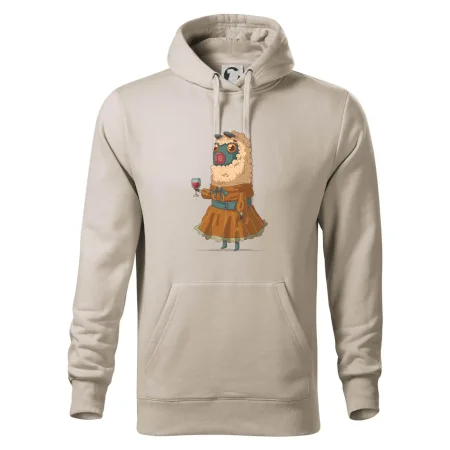 Alpaka s vínom žena