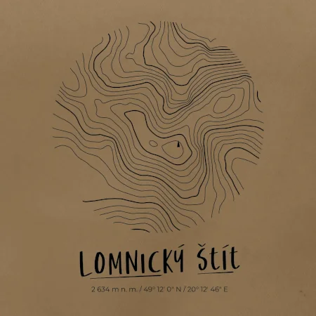Lomnický štít - vrstevnice v kruhu