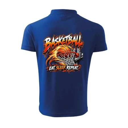Basketbalový kôš s loptou eat sleep repeat