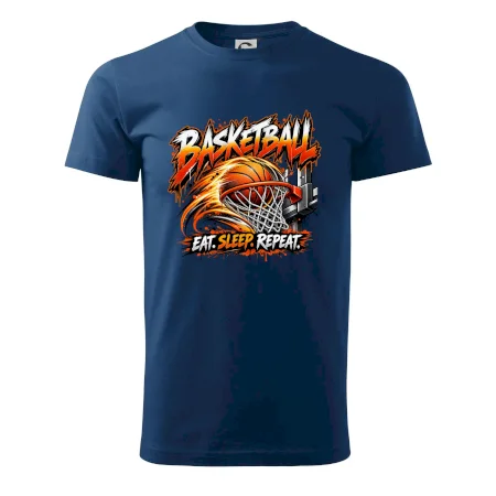 Basketbalový kôš s loptou eat sleep repeat