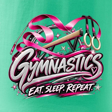 Gymnastická stuha a kruhy eat sleep repeat