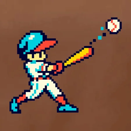 Baseballový hráč pixel art