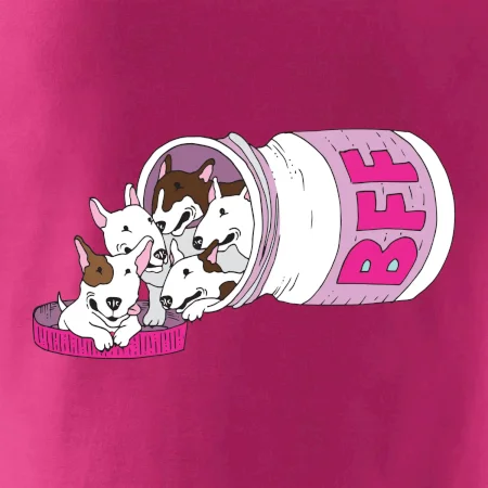 Bullterrier Friends Forever ružové (Pecka design)