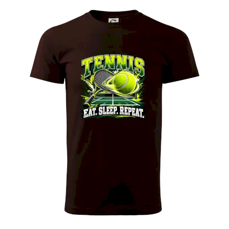 Tenisová raketa a míček eat sleep repeat