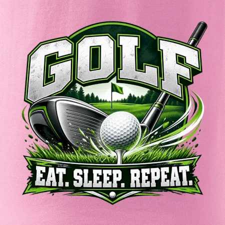 Golfová palica s loptičkou eat sleep repeat