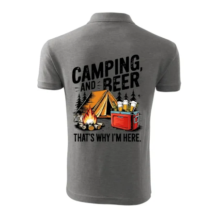 Černý nápis nápis Camping and beer