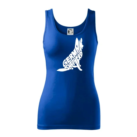 Nemecký ovčiak sediaci napis