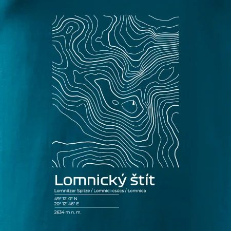 Lomnický štít - vrstevnice v obdĺžniku