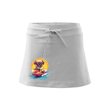 Mops na vodnom skútri
