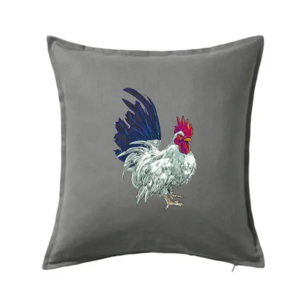 Kohút kreslený biely