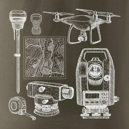 Geodet teodolit dron